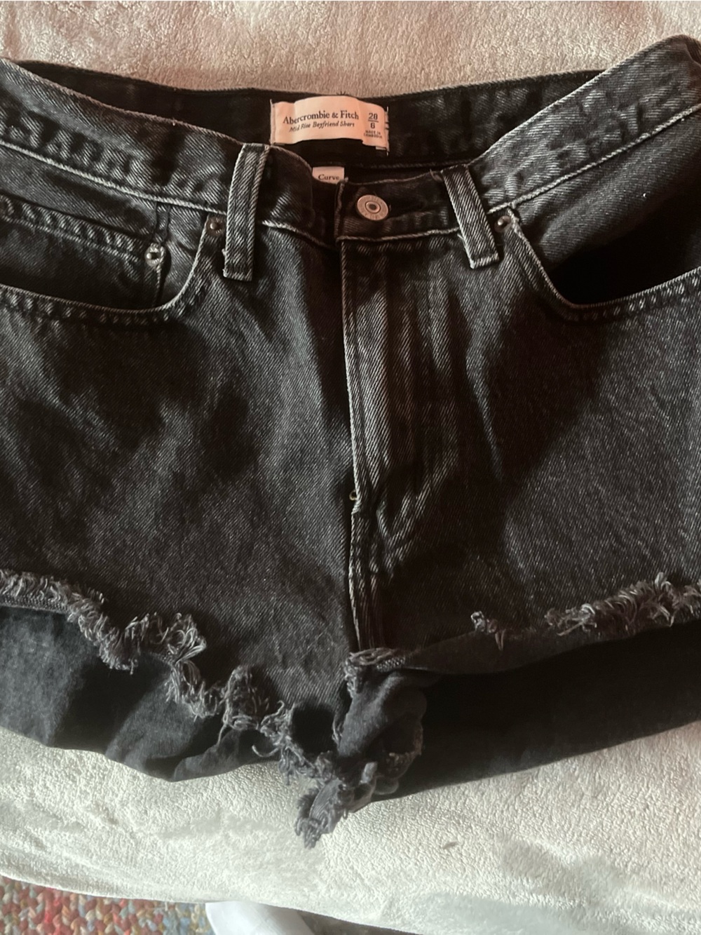 Abercrombie & Fitch Black Distressed Denim Shorts